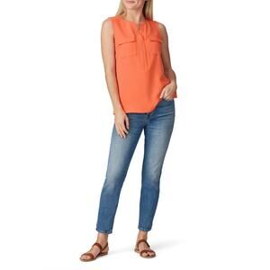 Trina Turk Savoury Top Sleeveless Tie Neck Cotton Eyelet Blouse S